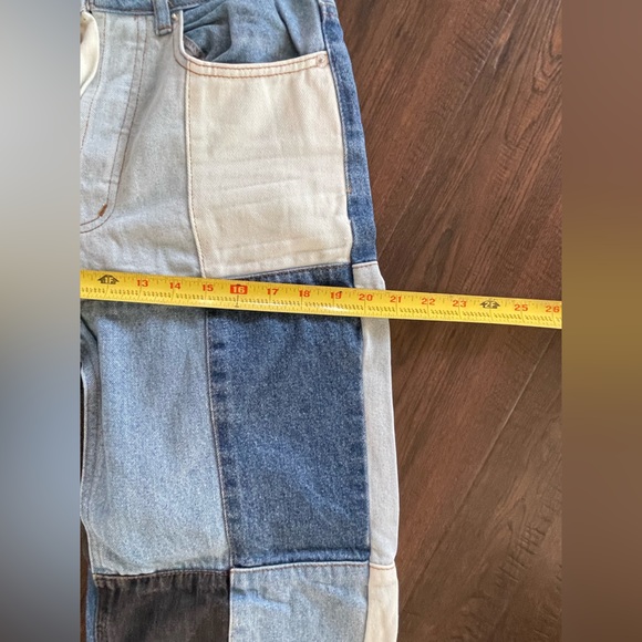 THE‎ NATIVE ONE Patchwork Denim Jeans Ankle Length Button Fly Trendy Size Small - Picture 13 of 13